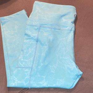 Light blue workout capris